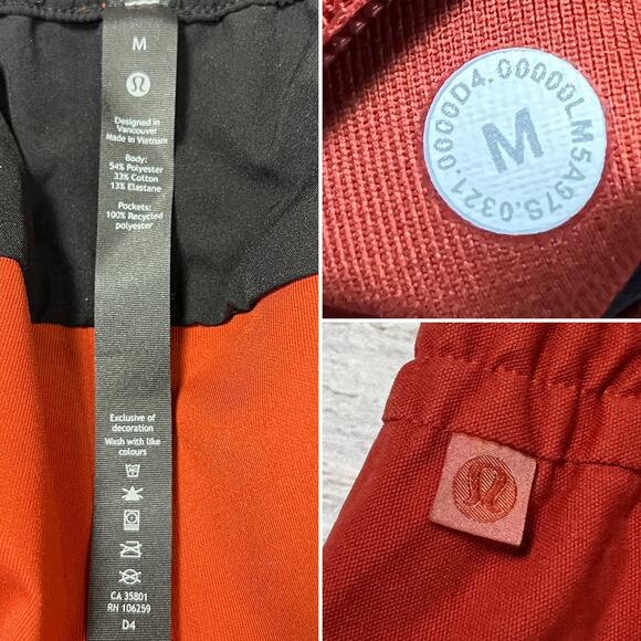 Lululemon Bowline Pant 30" Utilitech SIZE M Aztec Brick Red Abrasion Resistant - Picture 4 of 10